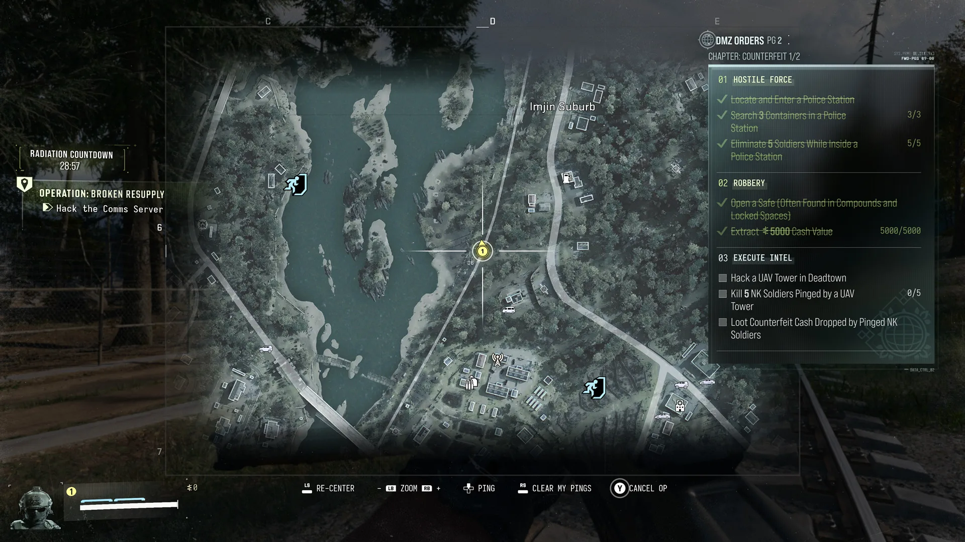 Official Hajin Tac Map showing grid coordinates and DMZ Orders